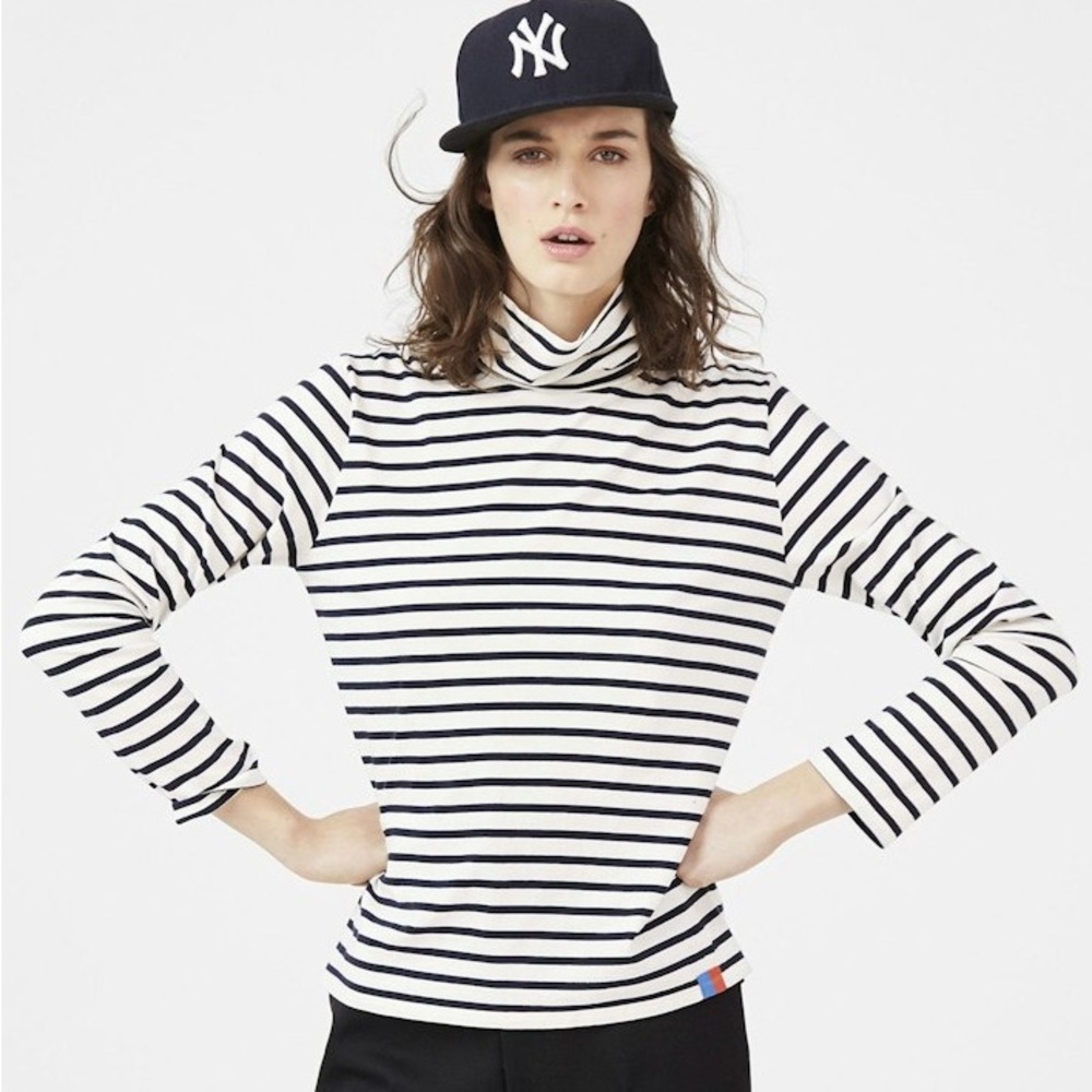 KULE The Turtleneck Cream/Navy size M